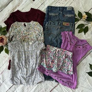7 piece lot Size 4 Target Carters Levi’s Floral tops jeans volcom Oshkosh